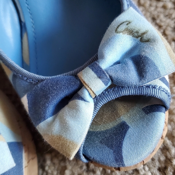 Vintage Coach Sling Back Cork Wedges - Picture 2 of 6